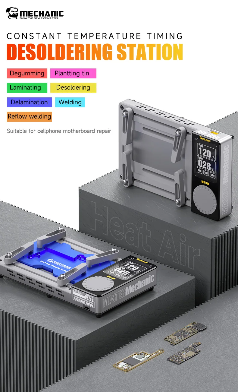 MECHANIC HEAT AIR Intelligent Preheating Platform For iPhone X-16 PRO MAX Motherboard Layered Chip BGA Stencil/Dot Matrix Repair