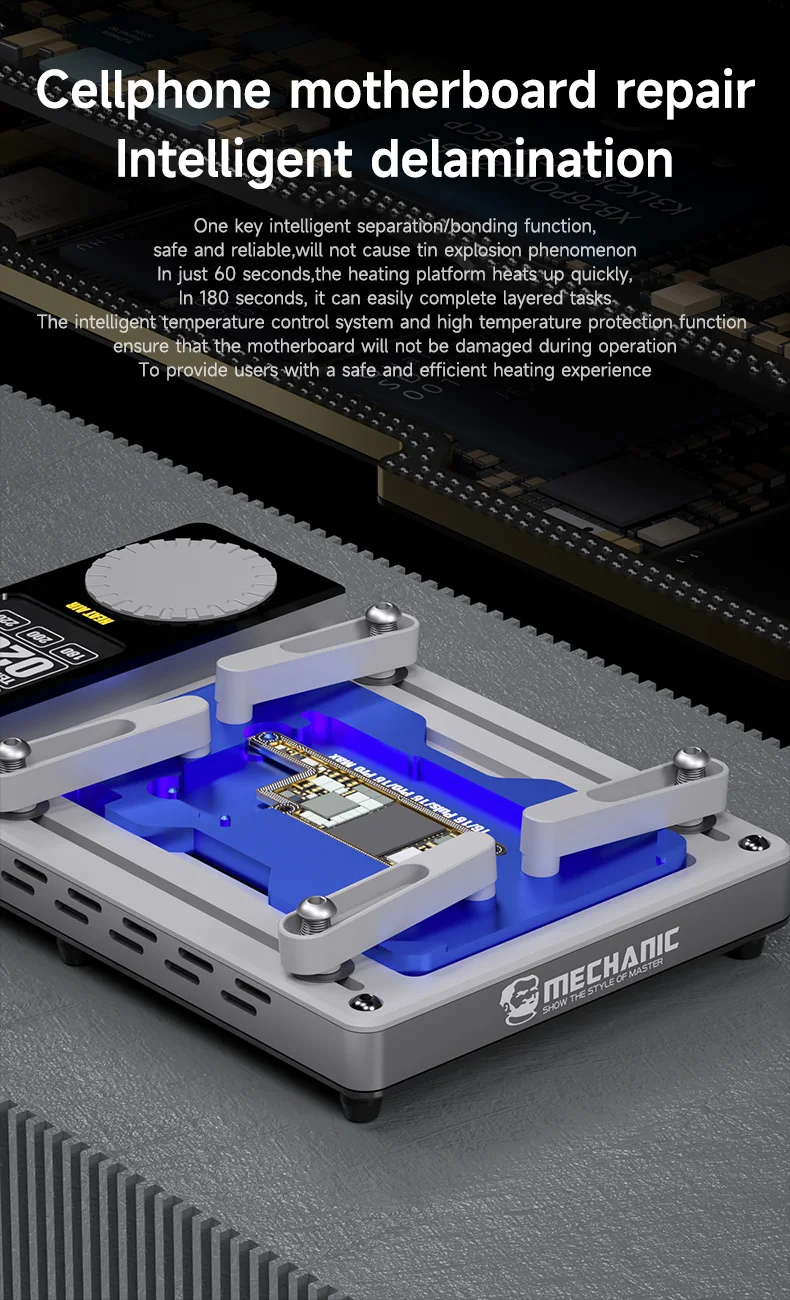 MECHANIC HEAT AIR Intelligent Preheating Platform For iPhone X-16 PRO MAX Motherboard Layered Chip BGA Stencil/Dot Matrix Repair