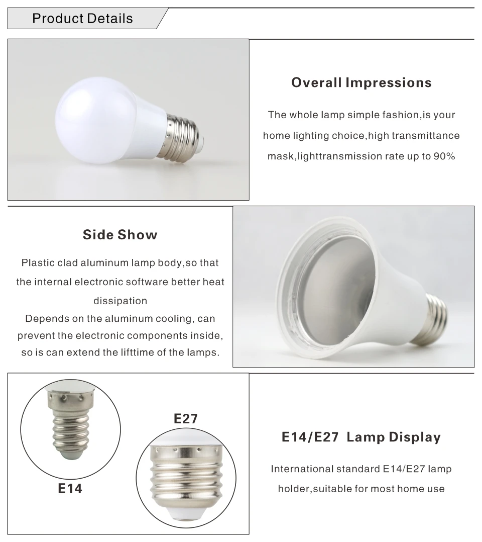 10pcs/lot E27 E14 LED Light Bulb 20W 18W 15W 12W 9W 6W 3W Lampada LED AC 220V Spotlight Lighting Cold/Warm White Lamp
