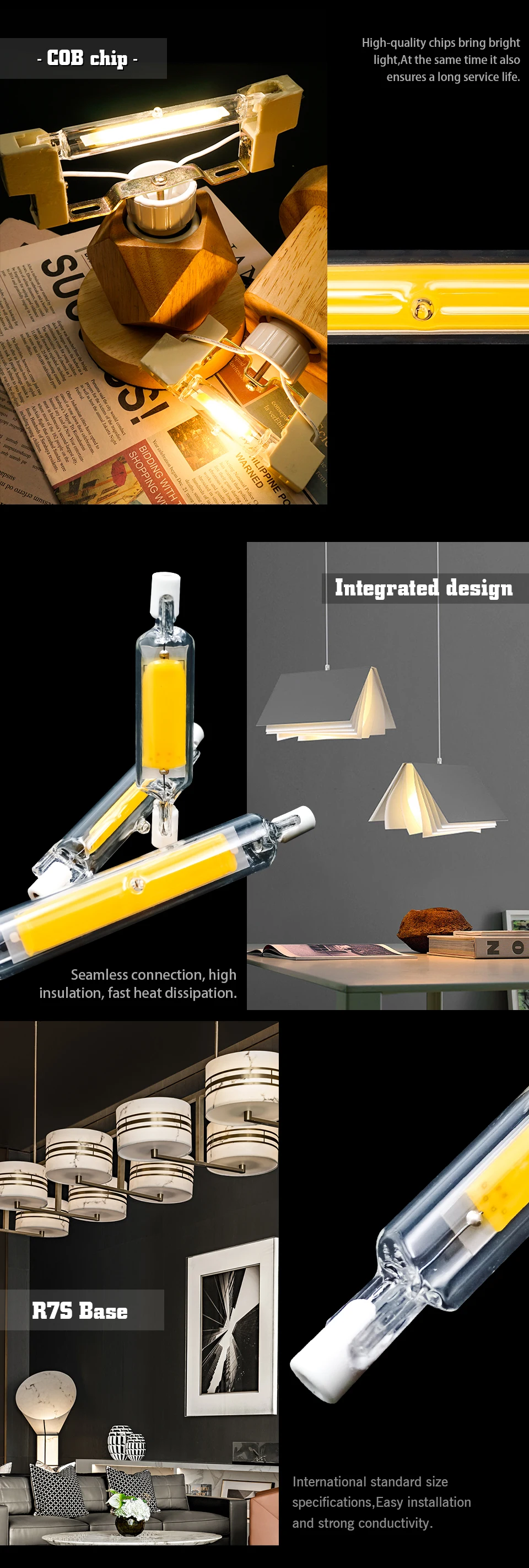 High Power LED R7S Glass Tube COB Bulb Ceramics 110V 220V 78MM 118MM R7s Corn Lamp 5W 10W 20W J78 J118 Replace Halogen Lampadas