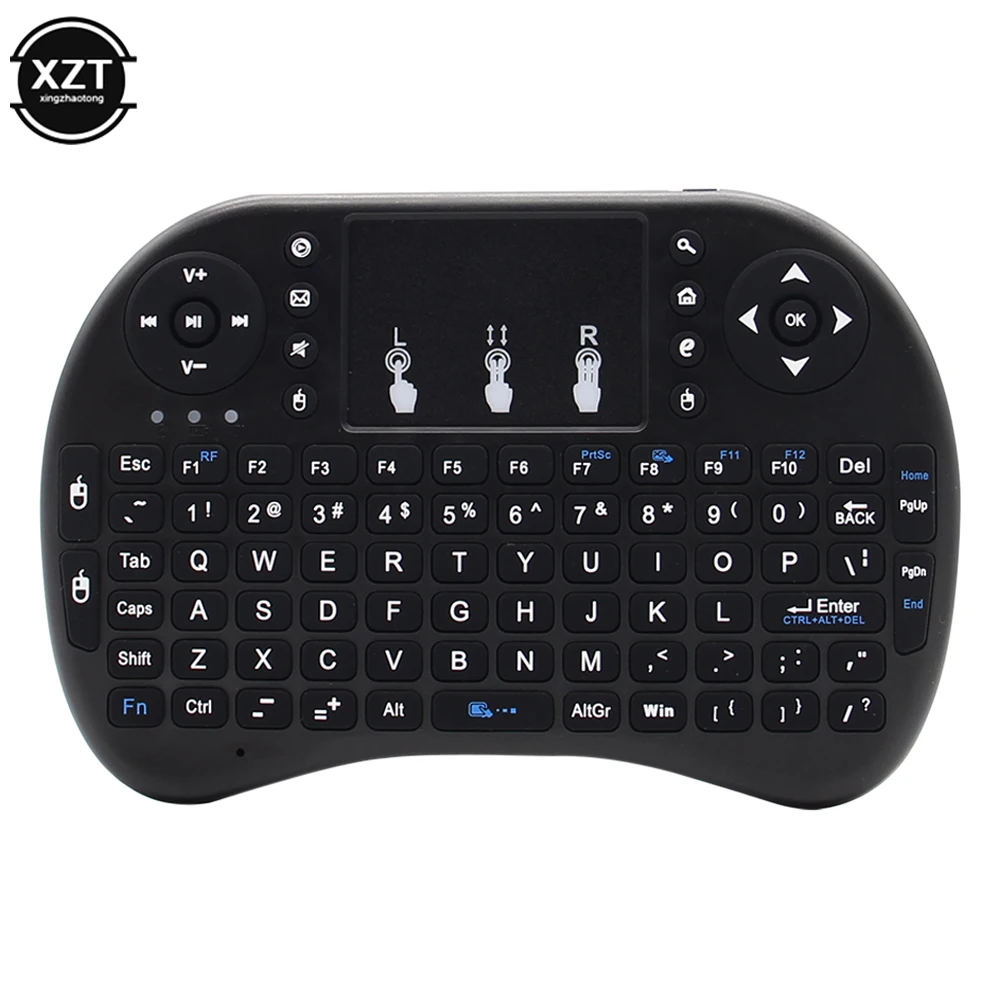 2.4G Mini Wireless Keyboard 3 Color Backlit I8 English Russian Air Mouse Touchpad Remote Control For Laptop TV BOX USB Receiver