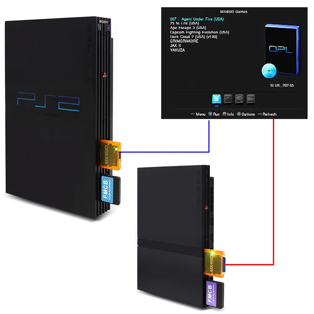 MX4SIO SIO2SD TF/SD Card Adapter Card Reader Adapter For Playstation2 PS2 Game Consoles Game Memory Card