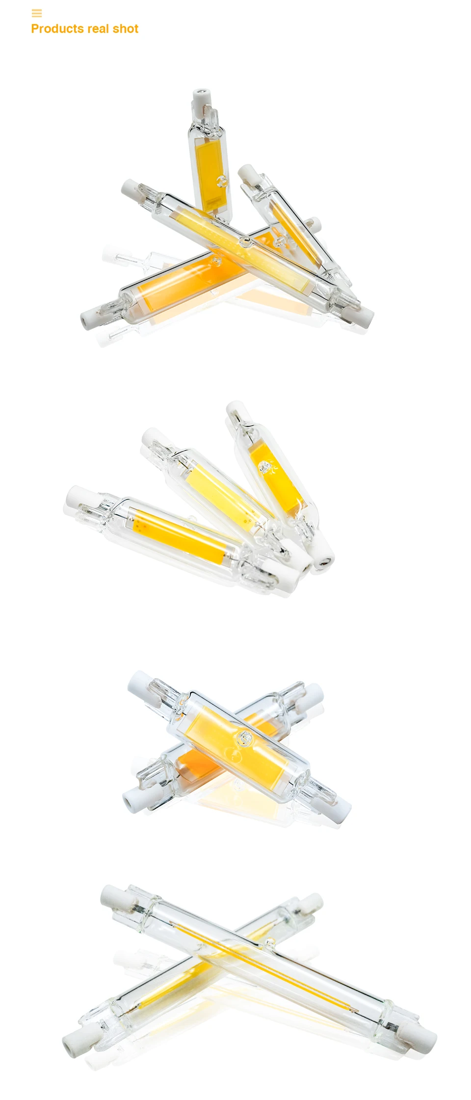 R7S LED 78mm 118mm 5W 10W 20W R7s Spotlight AC 220V 110V COB Lamp Bulb Glass Tube Replace 30W 50W 100W Halogen Lamp Light