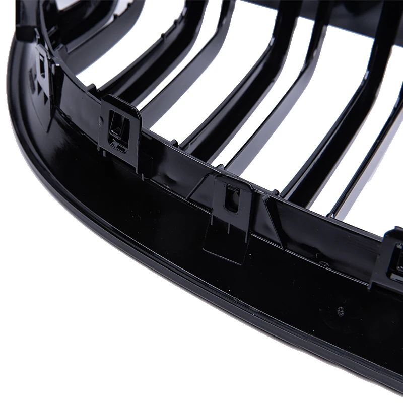 Pulleco Car Front Bumper Grille Kidney Racing Grill Grilles For BMW E60 E61 5 Series 2003-2009 Gloss Black Auto New Double Slat