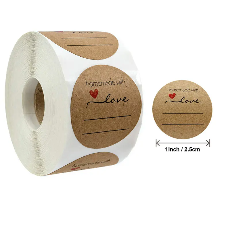 Reward Stickers School Teacher Kids Love Sticker Thank You Pink Round Tags Hand-Made Label for Baking Decoration 50PCS