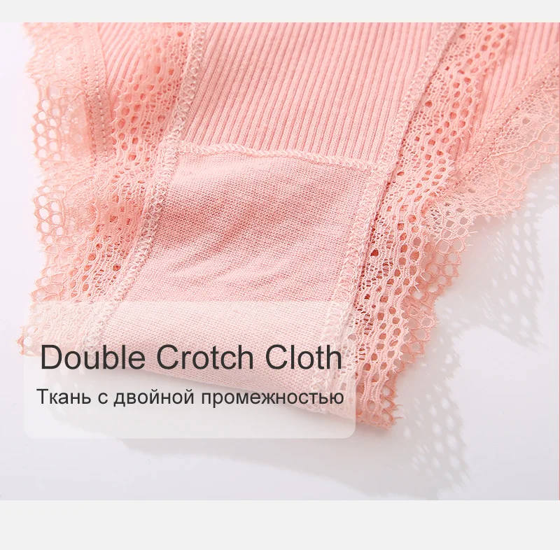FINETOO Women's Cotton Panties 3Pcs/set Lace Briefs S-XL Comfortable Underwear Ladies Cotton Underpants Soft Panty Intimates New