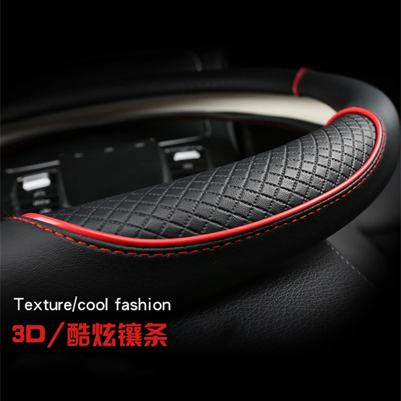 Car Steering Wheel Cover Microfiber Leather 38cm Non-Slip For Seat Tarraco Arona Ateca Ibiza Toledo Mii Leon Arosa Exeo ST FR