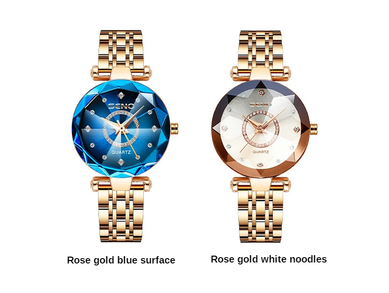 Seno Ocean Star Steel Band Women's Watch Fashion Crystal Ladies Quartz Relogio Feminino Female Montre Reloj Mujer Zegarek Damski