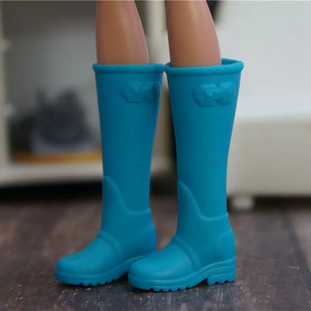1Pair Plastic Doll Colorful Long Knees Boots Female Doll Boots Socks Doll Shoes Fit Foot Length 2.2cm Dolls Accessories