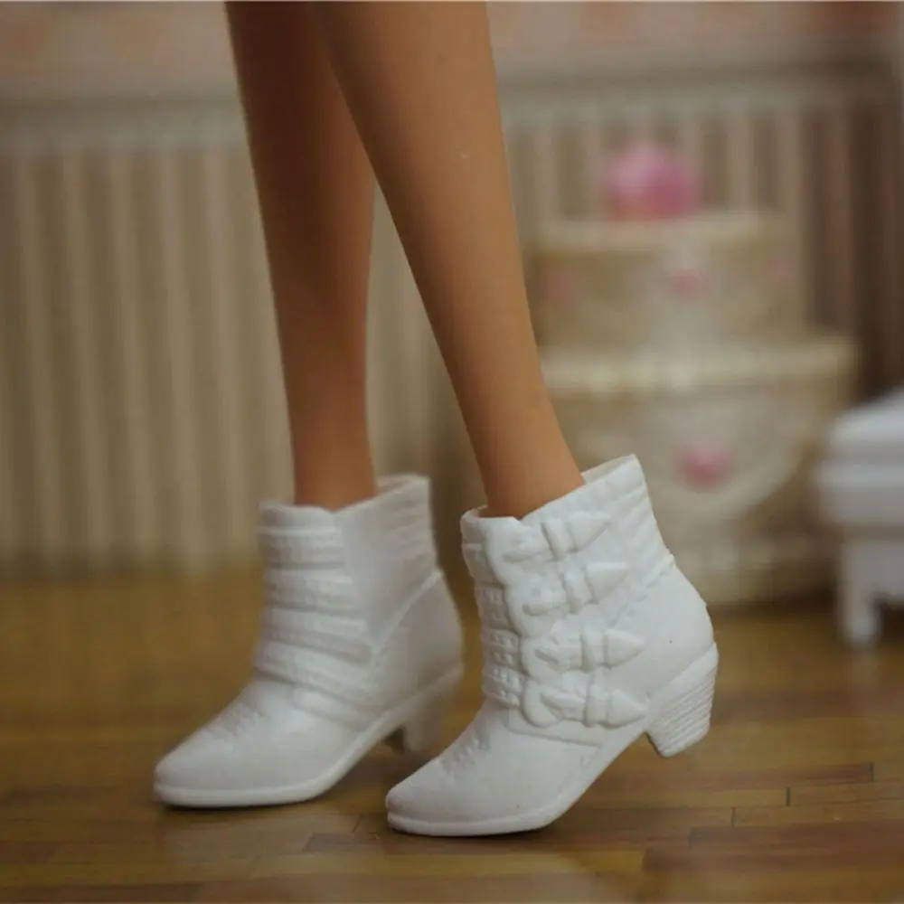 1Pair Plastic Doll Colorful Long Knees Boots Female Doll Boots Socks Doll Shoes Fit Foot Length 2.2cm Dolls Accessories