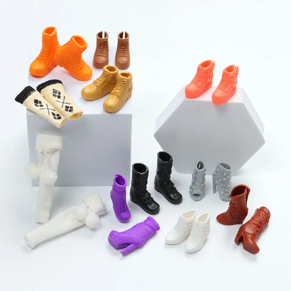 1Pair Plastic Doll Colorful Long Knees Boots Female Doll Boots Socks Doll Shoes Fit Foot Length 2.2cm Dolls Accessories