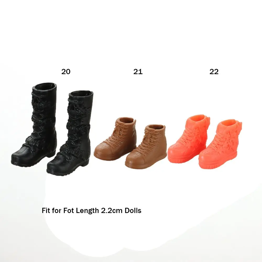 1Pair Plastic Doll Colorful Long Knees Boots Female Doll Boots Socks Doll Shoes Fit Foot Length 2.2cm Dolls Accessories