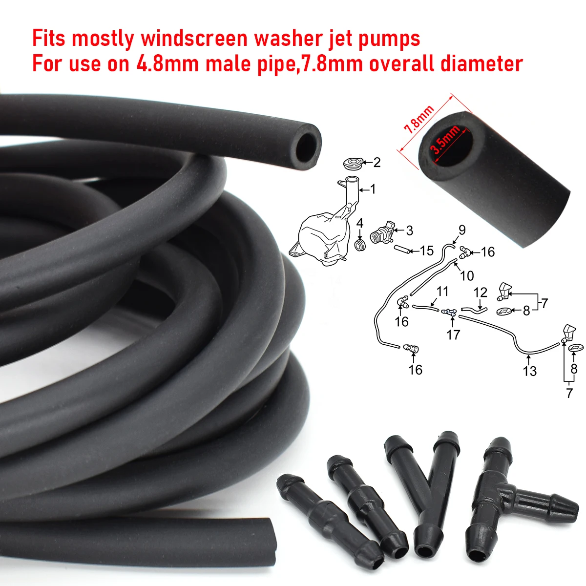 2x Front Windshield Wiper Washer Spray Jet Nozzle For Toyota Corolla Altis Camry Auris Highlander Matrix 4Runner Avensis Lexus