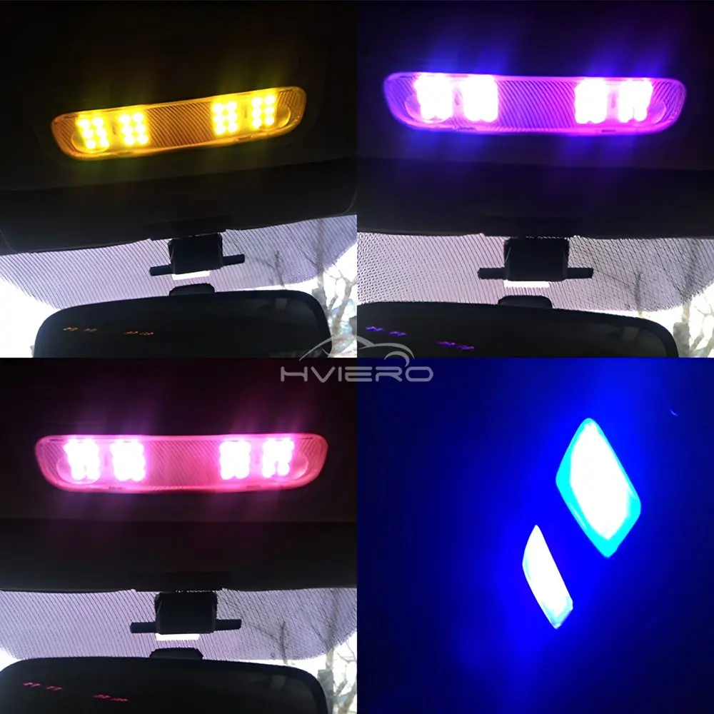 C5w Car Led RGB 5050 6SMD 31mm-41mm Festoon Dome Door Lights Automobile Remotes Controller Colorful Lamps Roof Atmospheres Bulbs