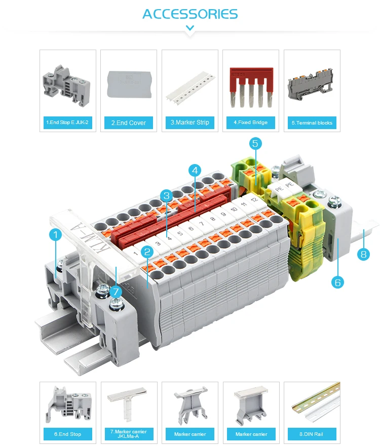 10Pcs PTTB 1.5/S Double Level Push-in Din Rail Terminal Block PT 1.5mm² Cable Electrical Wire Connector PTTB1.5 PTTB-1.5
