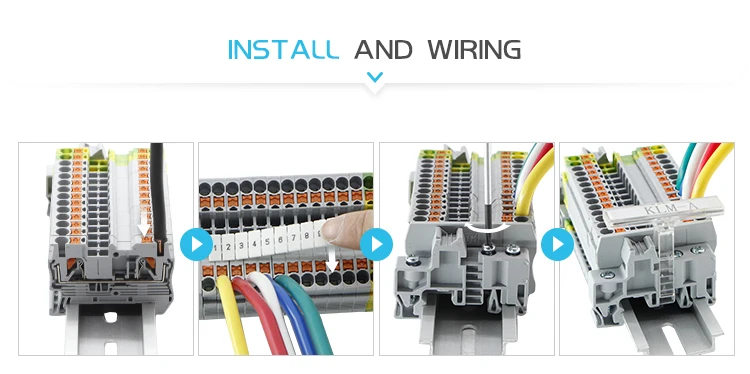 10Pcs PTTB 1.5/S Double Level Push-in Din Rail Terminal Block PT 1.5mm² Cable Electrical Wire Connector PTTB1.5 PTTB-1.5
