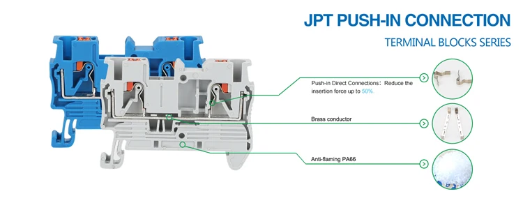 10Pcs PTTB 1.5/S Double Level Push-in Din Rail Terminal Block PT 1.5mm² Cable Electrical Wire Connector PTTB1.5 PTTB-1.5
