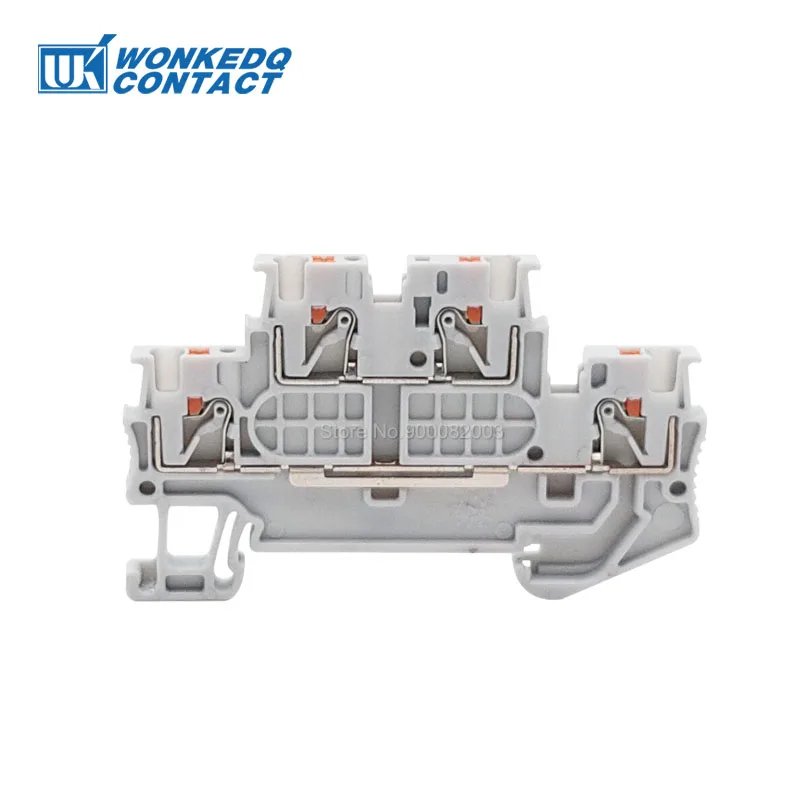 10Pcs PTTB 1.5/S Double Level Push-in Din Rail Terminal Block PT 1.5mm² Cable Electrical Wire Connector PTTB1.5 PTTB-1.5