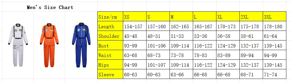 Adult Astronaut Costume for Women Men Flight Suit Costume Cosplay Space Astronaut Blue Full Body Jumpsuit with Zipper Carnival