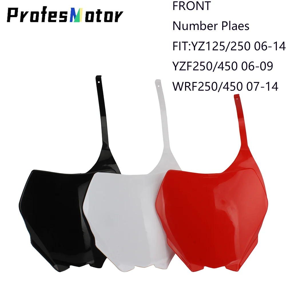 For Yamaha YZ 125 Motocross Number Plate Front Name Cross Plastic 250 250F 450F WR YZF 2006-2014 Motorcycle Cross Accessories