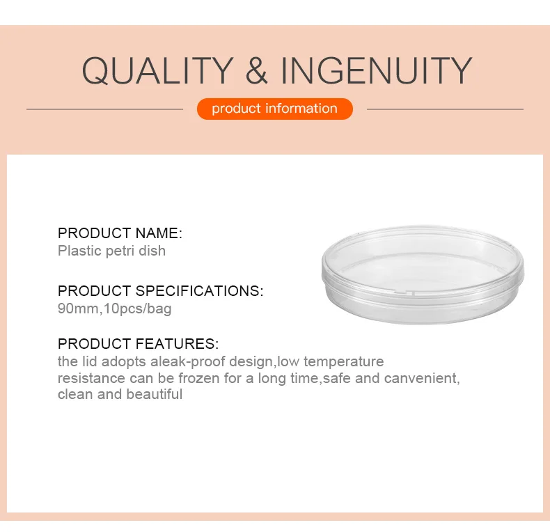 10Pcs 90mm Plastic Petri Dishes For LB Plate Bacterial Yeast with Lids Laboratory Chemistry Equipment Lab Supplies