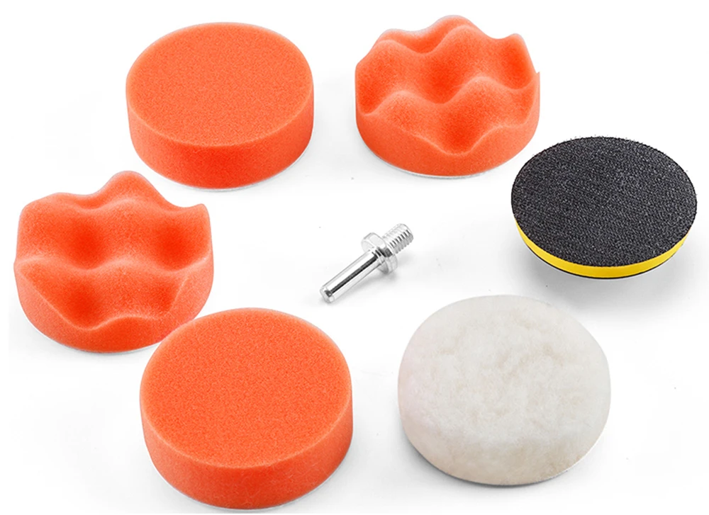 3"Car Waxing Sponge Pad Polishing Kit Auto Detailing Sandpaper Buffing Sanding Disc Polisher Drill Adapter Headlight Restoration