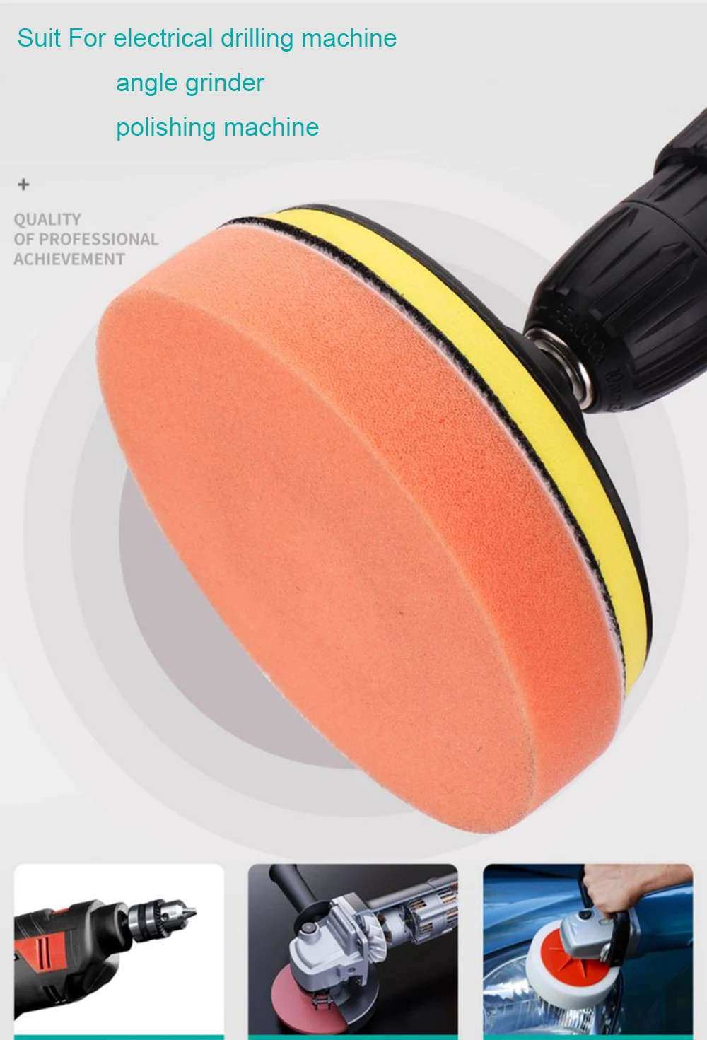 3"Car Waxing Sponge Pad Polishing Kit Auto Detailing Sandpaper Buffing Sanding Disc Polisher Drill Adapter Headlight Restoration