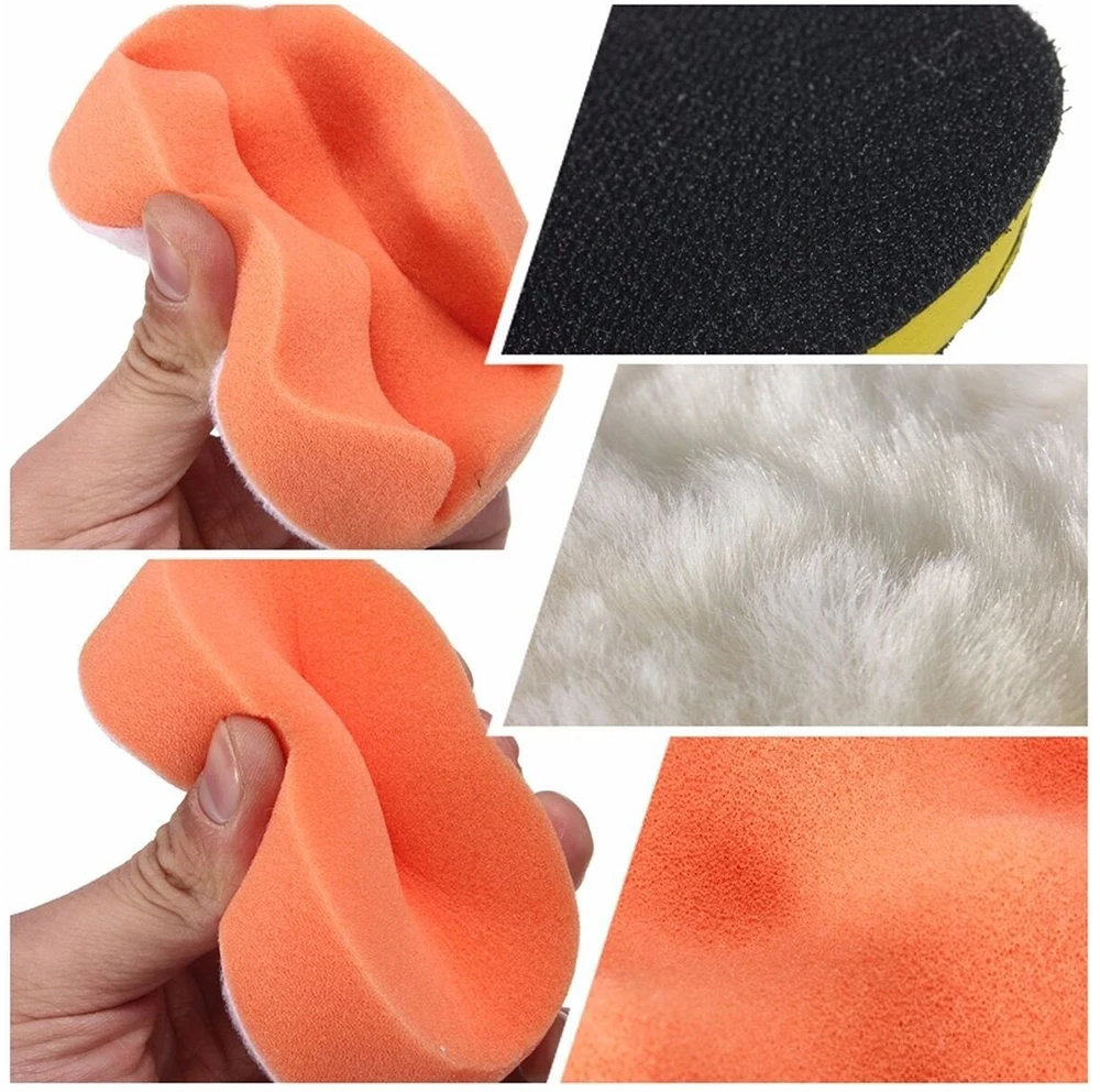 3"Car Waxing Sponge Pad Polishing Kit Auto Detailing Sandpaper Buffing Sanding Disc Polisher Drill Adapter Headlight Restoration