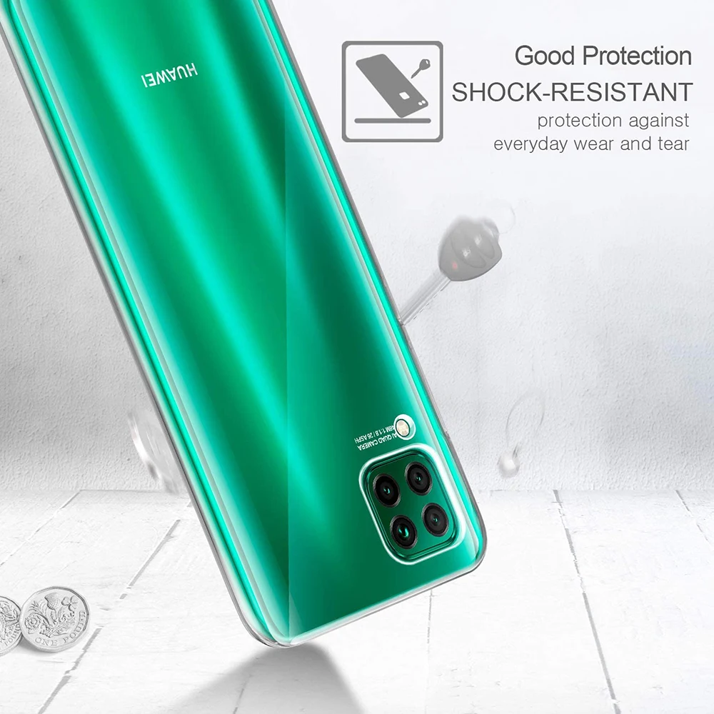 Original Ultra Thin Clear Case For Huawei P40 Lite 4G Case Huawei Nova 6 se Nova 7i Transparent Silicone Full Cover Case