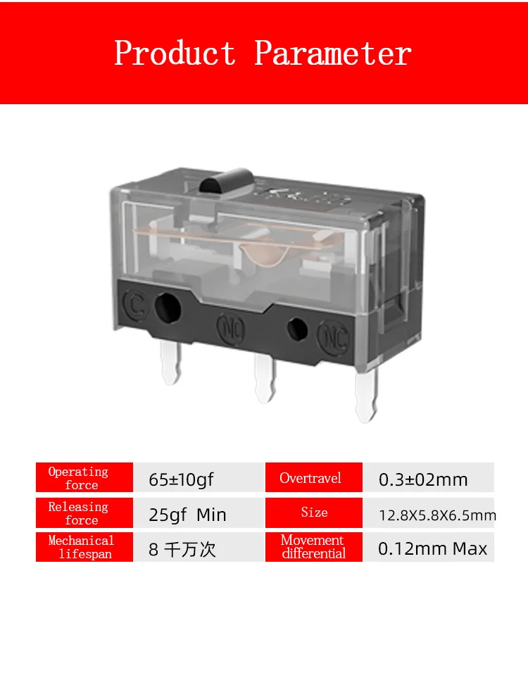 Kailh Micro Switch GM8.0 Mouse Switch Esports Mouse Accessory Computer Mice Gold Contactor 80 Million Click Left Right Button