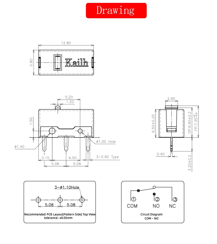 Kailh Micro Switch GM8.0 Mouse Switch Esports Mouse Accessory Computer Mice Gold Contactor 80 Million Click Left Right Button