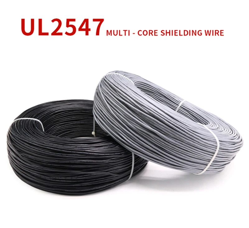 1~20m UL2547 Shielded Wire Signal Cable 30 28 26 24 22 20 18 16AWG 2 3 4 5 6 7 8Core PVC Copper Control Headphone Audio Wires