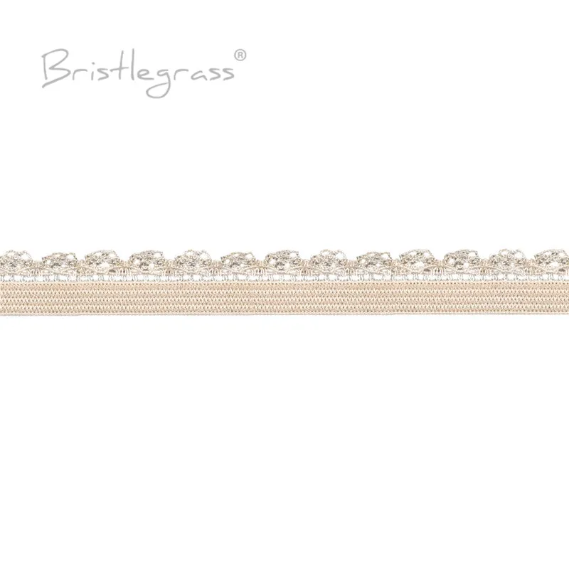 BRISTLEGRASS 2 5 10 Yard 3/8" 10mm Picot Loop Frilly Lace Trim Elastics Decorative Spandex Bands Headband Lingerie Sewing Crafts