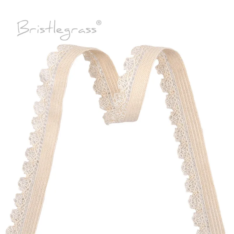 BRISTLEGRASS 2 5 10 Yard 3/8" 10mm Picot Loop Frilly Lace Trim Elastics Decorative Spandex Bands Headband Lingerie Sewing Crafts