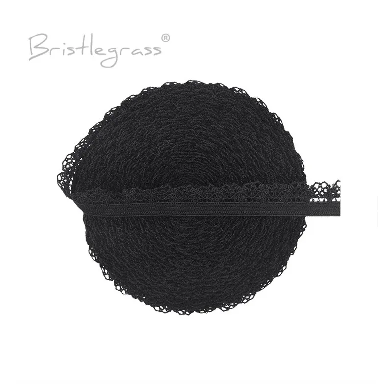 BRISTLEGRASS 2 5 10 Yard 3/8" 10mm Picot Loop Frilly Lace Trim Elastics Decorative Spandex Bands Headband Lingerie Sewing Crafts
