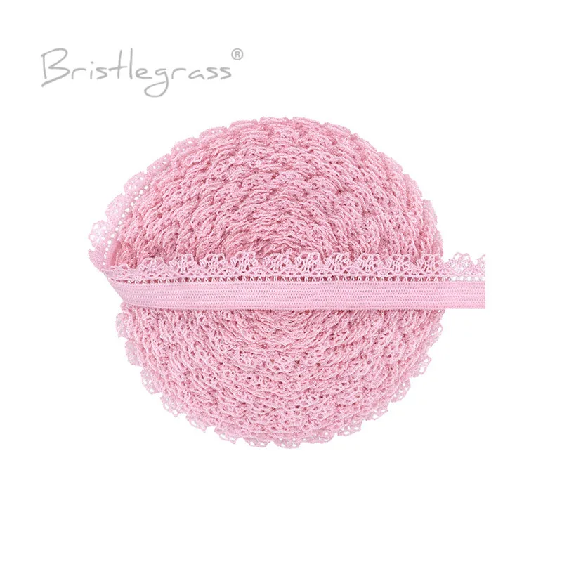 BRISTLEGRASS 2 5 10 Yard 3/8" 10mm Picot Loop Frilly Lace Trim Elastics Decorative Spandex Bands Headband Lingerie Sewing Crafts