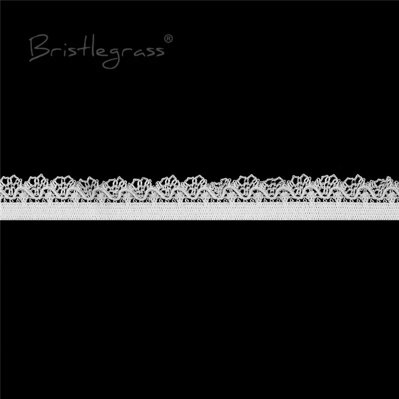 BRISTLEGRASS 2 5 10 Yard 3/8" 10mm Picot Loop Frilly Lace Trim Elastics Decorative Spandex Bands Headband Lingerie Sewing Crafts