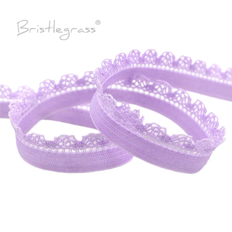BRISTLEGRASS 2 5 10 Yard 3/8" 10mm Picot Loop Frilly Lace Trim Elastics Decorative Spandex Bands Headband Lingerie Sewing Crafts