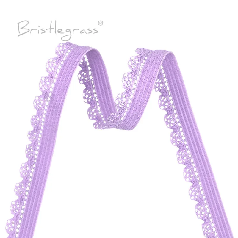 BRISTLEGRASS 2 5 10 Yard 3/8" 10mm Picot Loop Frilly Lace Trim Elastics Decorative Spandex Bands Headband Lingerie Sewing Crafts