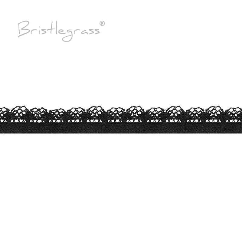 BRISTLEGRASS 2 5 10 Yard 3/8" 10mm Picot Loop Frilly Lace Trim Elastics Decorative Spandex Bands Headband Lingerie Sewing Crafts
