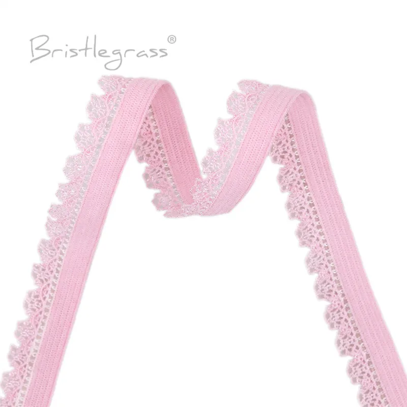BRISTLEGRASS 2 5 10 Yard 3/8" 10mm Picot Loop Frilly Lace Trim Elastics Decorative Spandex Bands Headband Lingerie Sewing Crafts