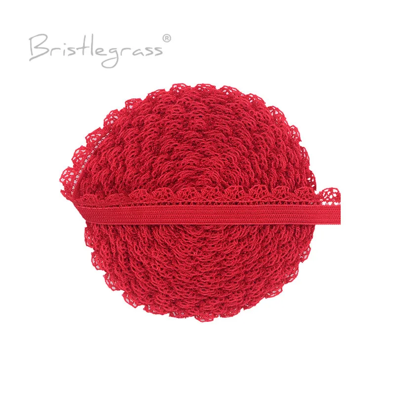 BRISTLEGRASS 2 5 10 Yard 3/8" 10mm Picot Loop Frilly Lace Trim Elastics Decorative Spandex Bands Headband Lingerie Sewing Crafts