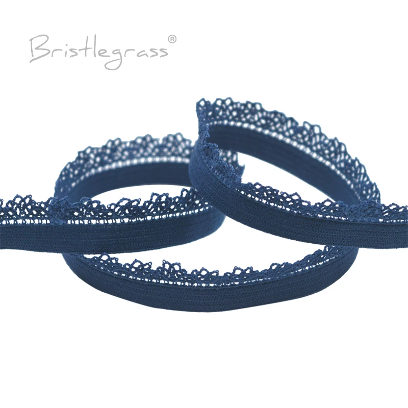 BRISTLEGRASS 2 5 10 Yard 3/8" 10mm Picot Loop Frilly Lace Trim Elastics Decorative Spandex Bands Headband Lingerie Sewing Crafts