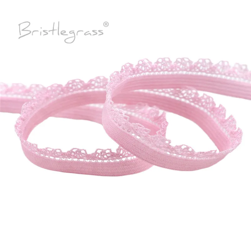 BRISTLEGRASS 2 5 10 Yard 3/8" 10mm Picot Loop Frilly Lace Trim Elastics Decorative Spandex Bands Headband Lingerie Sewing Crafts