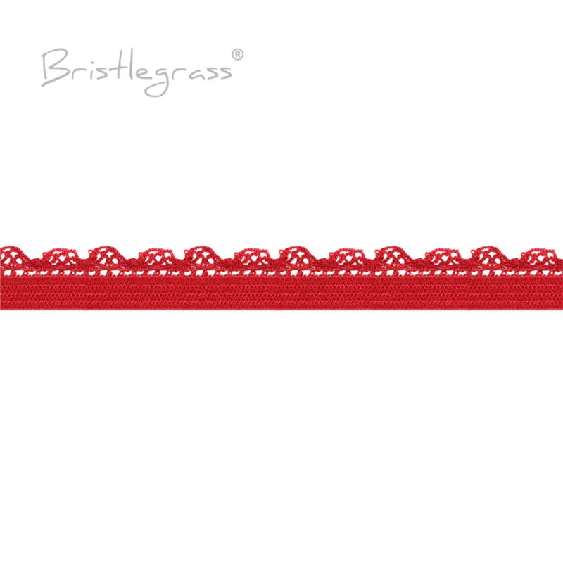 BRISTLEGRASS 2 5 10 Yard 3/8" 10mm Picot Loop Frilly Lace Trim Elastics Decorative Spandex Bands Headband Lingerie Sewing Crafts