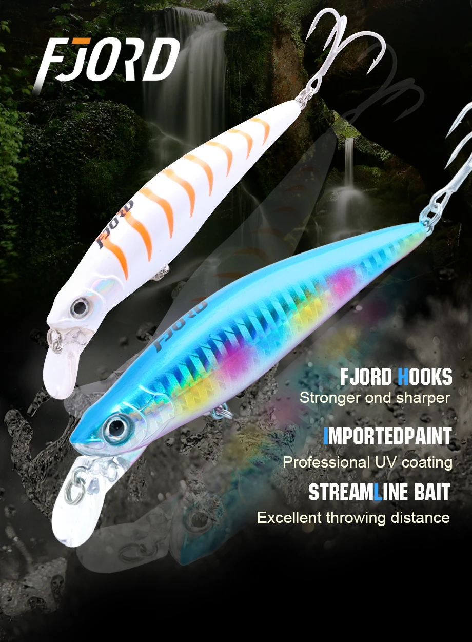 FJORD 90mm 31g Laser Miracle Sinking Black Minnow Hard Triple Hook Seawater Saltwater SwimBait Artificial Pesca Fishing Lure