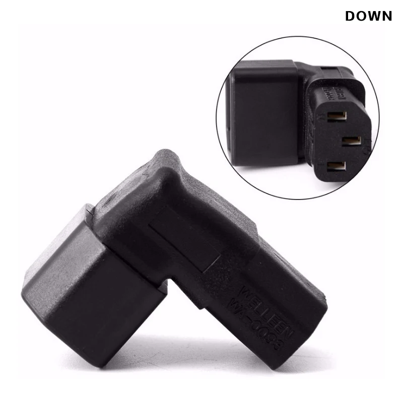 New 3Pin IEC Connector Down UP 90 Angled IEC 320 C14 Male to C13 Female Power Adapter Connector AC Plug for LCD Wall Mount TV