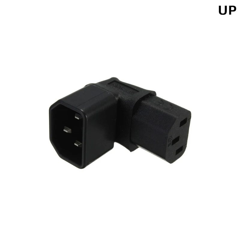 New 3Pin IEC Connector Down UP 90 Angled IEC 320 C14 Male to C13 Female Power Adapter Connector AC Plug for LCD Wall Mount TV