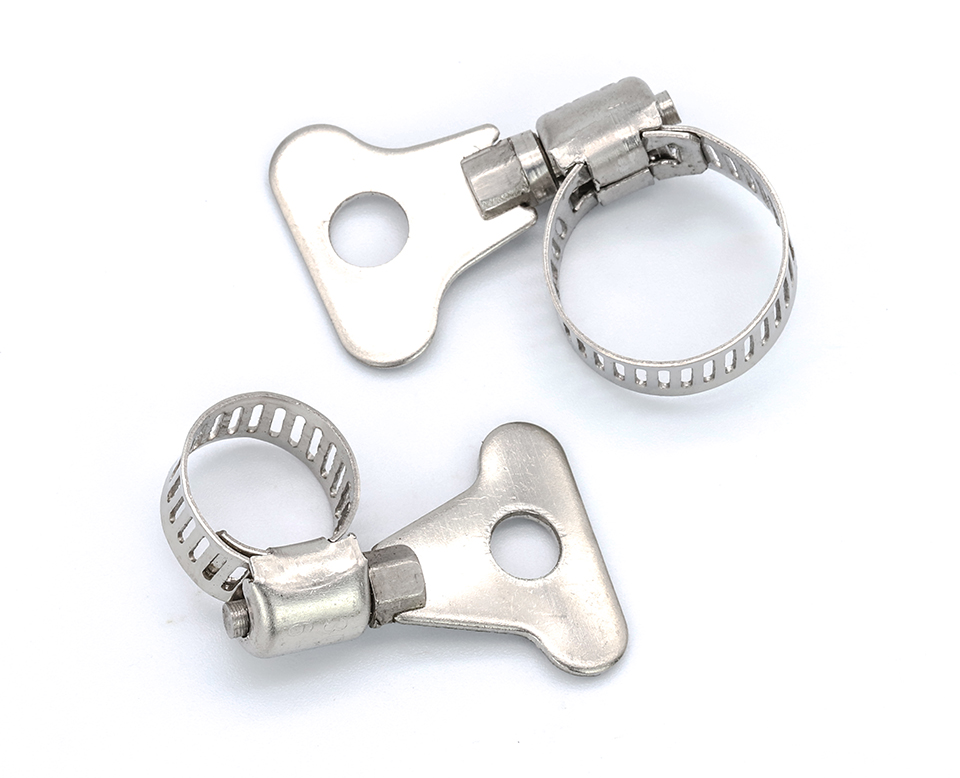 NINDEJIN 5/10pcs worm gear hose clamp adjustable 6-63mm key clamp hose clip for water pipe dryer vent clamp