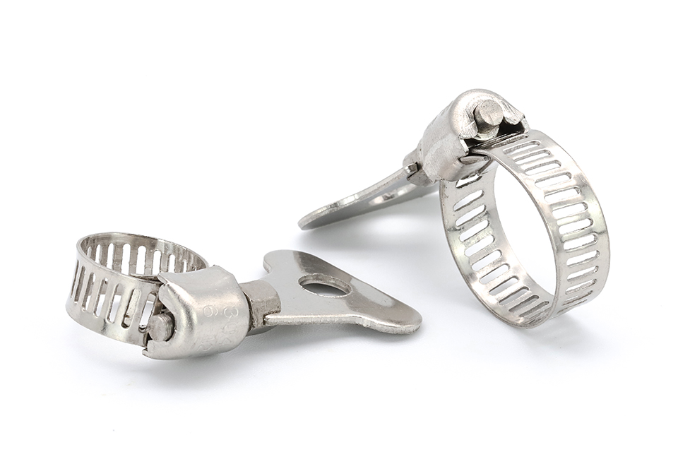 NINDEJIN 5/10pcs worm gear hose clamp adjustable 6-63mm key clamp hose clip for water pipe dryer vent clamp
